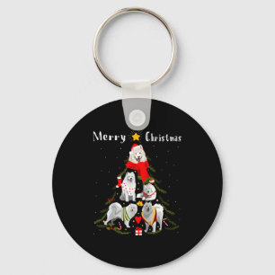 Chaveiro Árvore de Natal Amante do Samoyed Natal Cachorro D