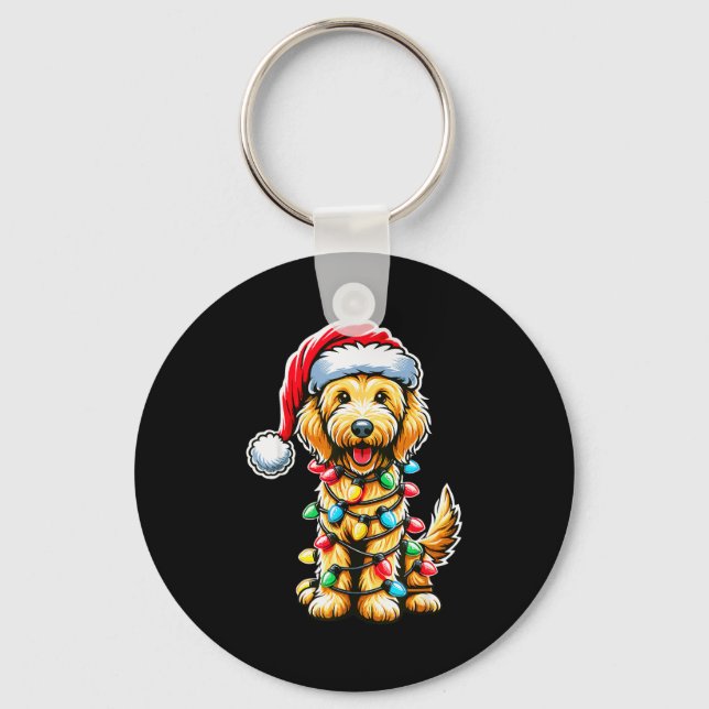 Chaveiro Árvore de Natal Australian Labradoodle Xmas Papai  (Frente)
