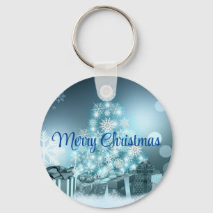 Chaveiro Árvore de Natal Azul, Floco de Neve