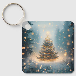 Chaveiro Árvore de Natal da Floresta Mágica de Inverno Neva