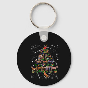 Chaveiro Árvore De Natal De Cavalo Coberta Por Lâmpada De L