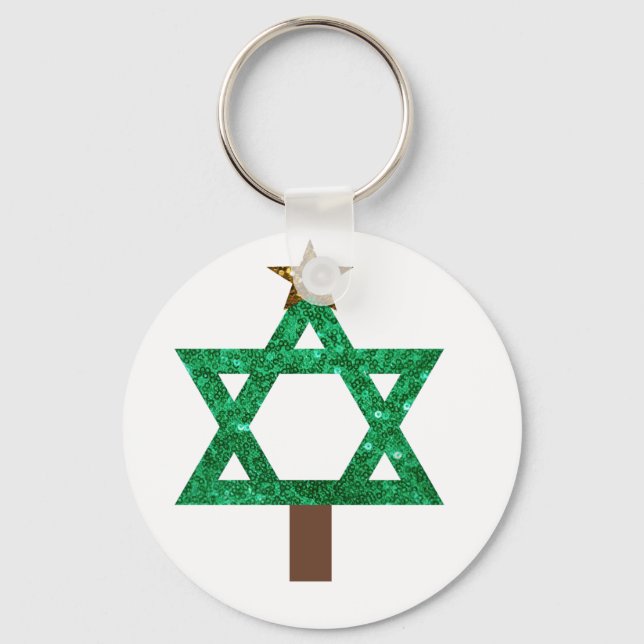 Chaveiro árvore de natal do christmukkah (Frente)