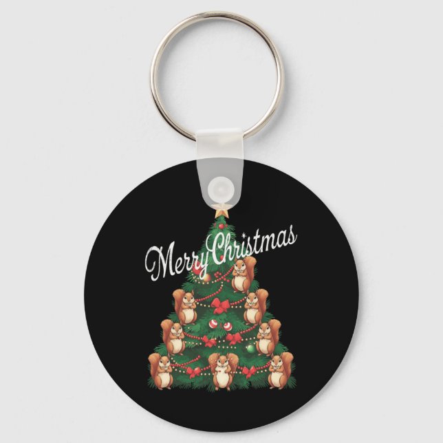 Chaveiro Árvore de Natal do Esquilo Xmas (Frente)