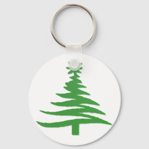 Chaveiro Árvore de Natal Estêncil Verde
