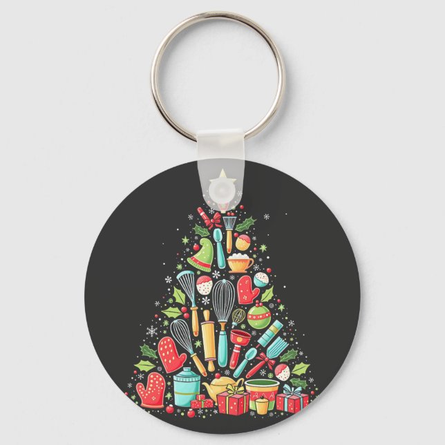 Chaveiro Árvore de Natal Fazendo Cook De Chef (Frente)