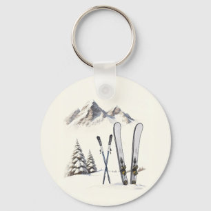 Chaveiro Árvore de neve russa de aquarela