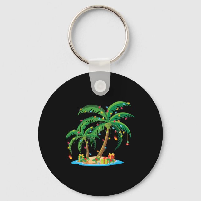 Chaveiro Árvore de Palma de Natal Tropical Xmas Gift Coconu (Frente)