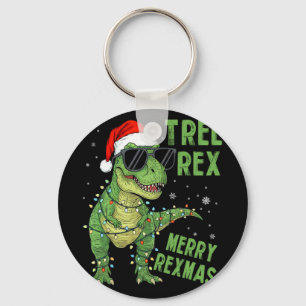 Chaveiro Árvore Divertida Rex Dinossauro Natal Chapéu de Pa