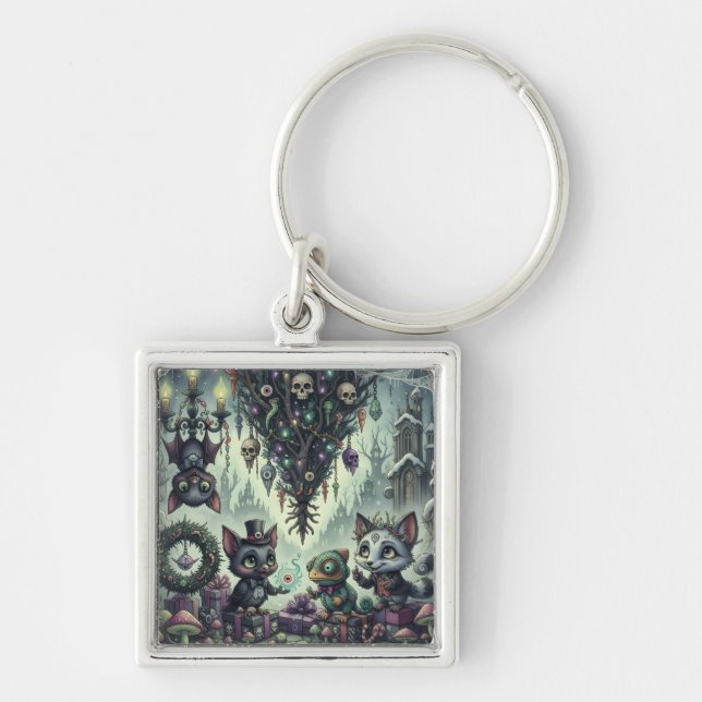 Chaveiro Árvore festiva invertida 1 (Frente)