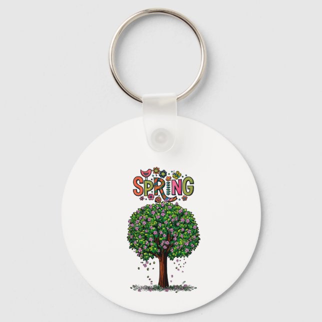Chaveiro Árvore Florindo na Primavera Gráfica Artística  (Frente)