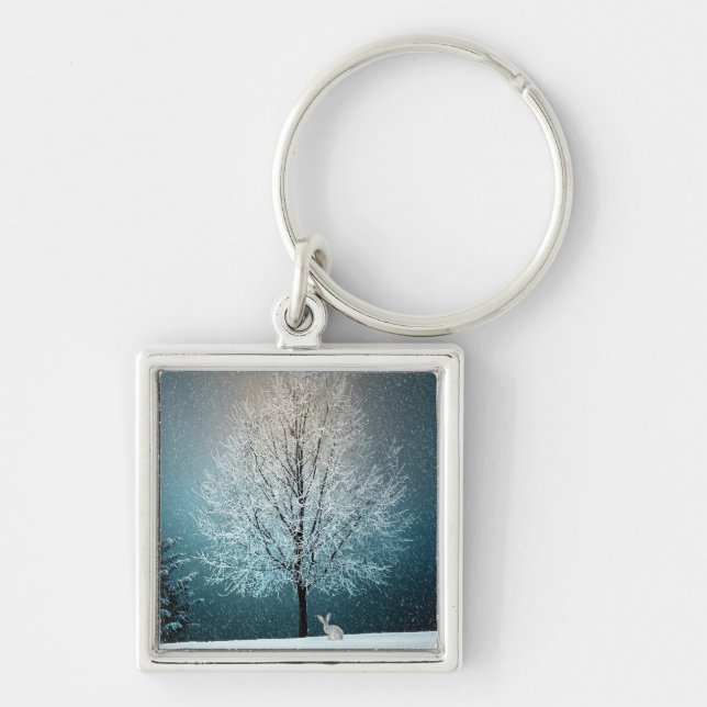 Chaveiro Árvore gelada à noite (Frente)