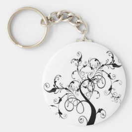 Chaveiro Árvore Negra E Branca Da Vida