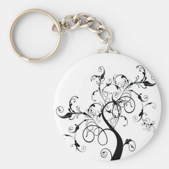 Chaveiro Árvore Negra E Branca Da Vida (Frente)
