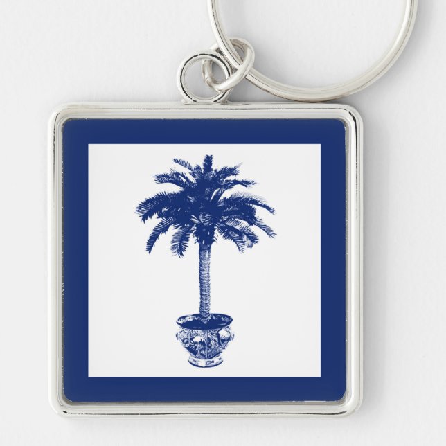 Chaveiro Árvore Palm Potente - marinho azul e branco (Frente)