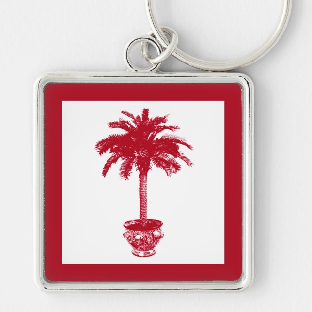 Chaveiro Árvore Palm Potente - vermelho e branco profundos (Frente)