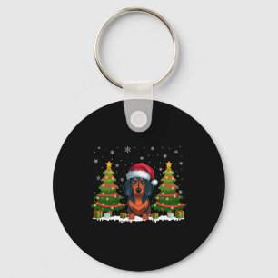 Chaveiro Árvore Xmas Luzes Dachshund Cachshund Papai Noel N