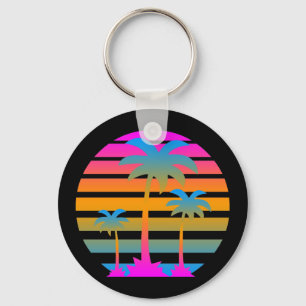 CHAVEIRO ÁRVORES DE PALMAS RETRO DE TIGRE DE COREY