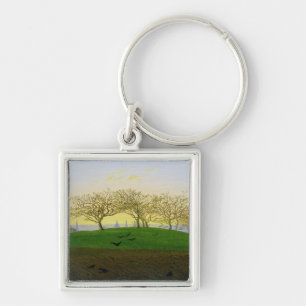 Chaveiro As colinas e os campos Ploughed aproximam Dresden