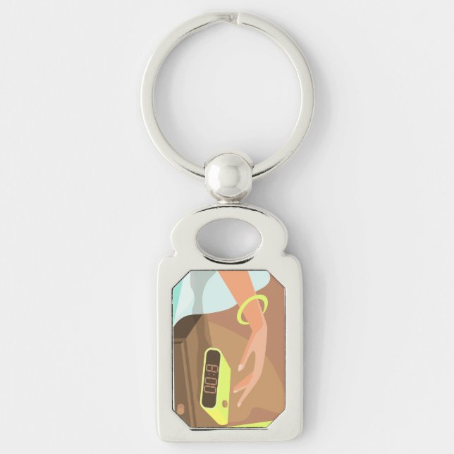 Chaveiro As garotas apertam o botão de snooze do despertado (Frente)