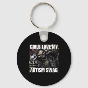 Chaveiro As Meninas Amam Meu Swag de Autismo Engraçado Crin