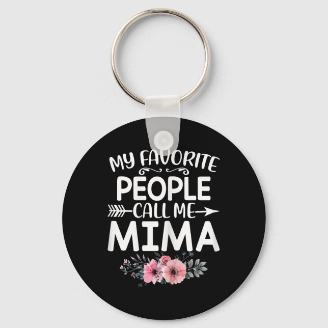 Chaveiro As Minhas Pessoas Favoritas Chamam-Me Mima Cute Fl (Frente)
