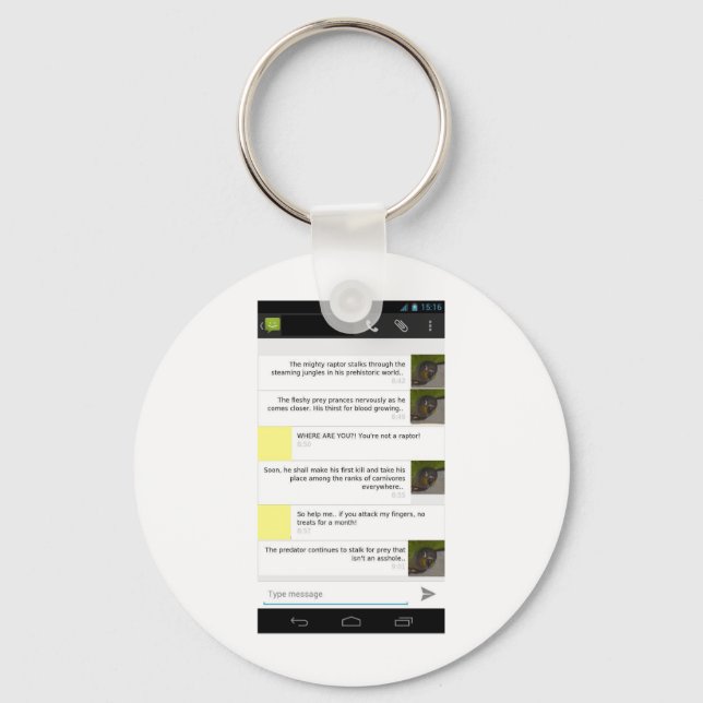 Chaveiro As peças são pequenos Raptores Merch (Frente)