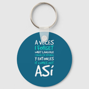 Chaveiro Às Vezes Eu Esqueço Camisetas de Idiomas - Espanho