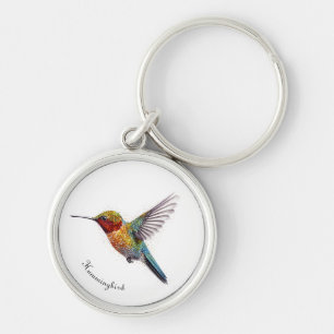 Chaveiro Asas Arco-Íris: Arte de Hummingbird vibrante, pers