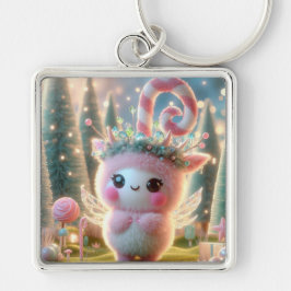 Chaveiro Asas cor-de-rosa