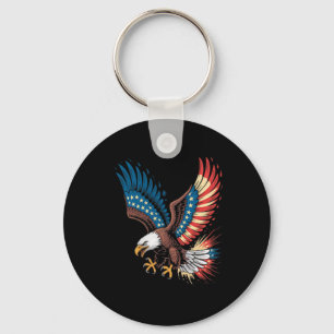 Chaveiro Asas de Águia Americana Bandeira Americana Arte 4