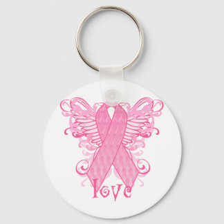 Chaveiro Asas de Amor com Fita Rosa