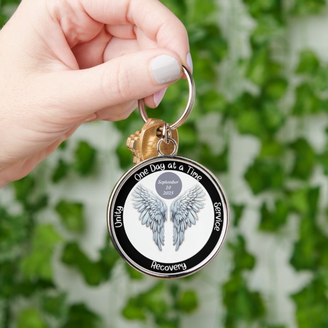 Chaveiro Asas de Anjo - Recuperação Personalizada de 12 Pas (Mão)
