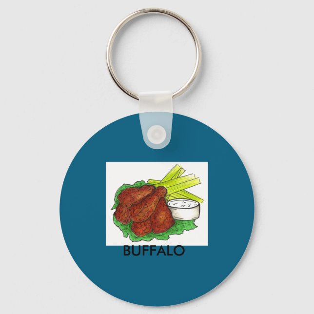 Chaveiro Asas de Frango Buffalo Ny New York Hot Bbq Aipo _ (Frente)