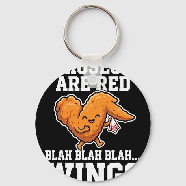 Chaveiro Asas de Frango Buffalo Rosas São Vermelhas Dia Eng (Frente)