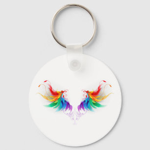 Chaveiro Asas Fluffy Rainbow