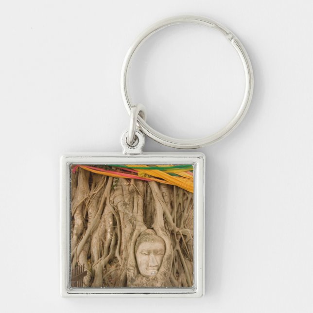 Chaveiro Ásia, Tailândia, Sião, Buda em sulcos de árvore em (Frente)