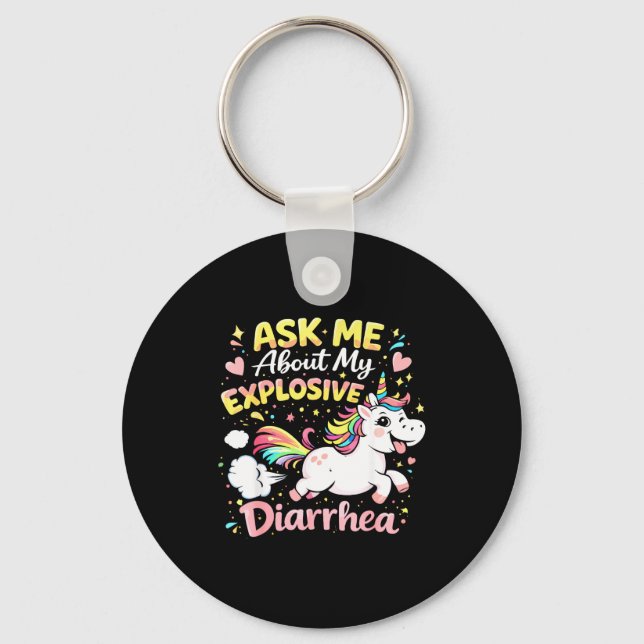 Chaveiro Ask about explosive diarrhea funny poop meme (Frente)
