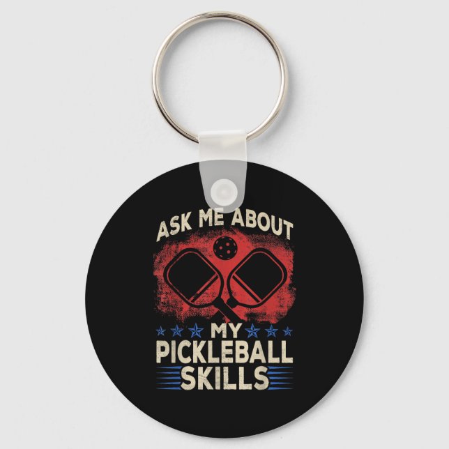 Chaveiro Ask about pickle ball skills - funny pickle ball (Frente)