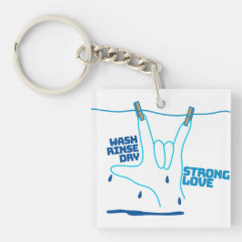 Chaveiro ASL Design - Wash, Rinse, and Dry Love ILY