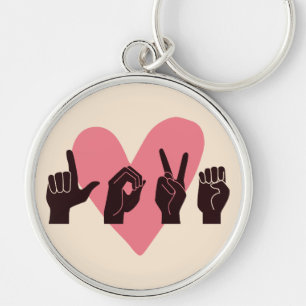 Chaveiro ASL Love IV - Dia de os namorados