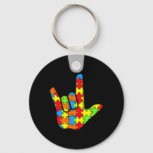 Chaveiro Asl Love Sign Language Autismo Dar Consciência