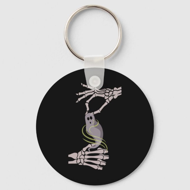 Chaveiro Asl Skeleton Mãos Fantasma Spooky Halloween (Frente)