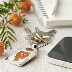 Chaveiro assertivo bonito do metal do urso dos