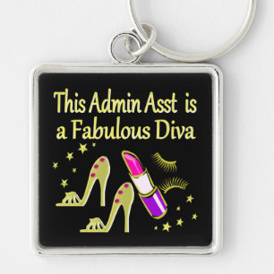 Chaveiro ASSISTENTE DE ADMIN DO GLITZY Dourado DIVA DESIGN