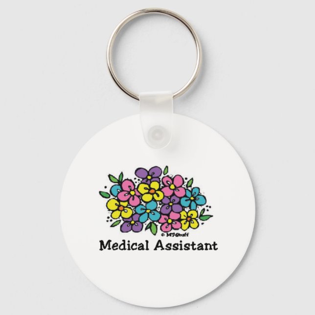 Chaveiro Assistente Médico em Flor (Frente)