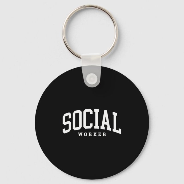 Chaveiro Assistente social engraçado retrô assistente socia (Frente)