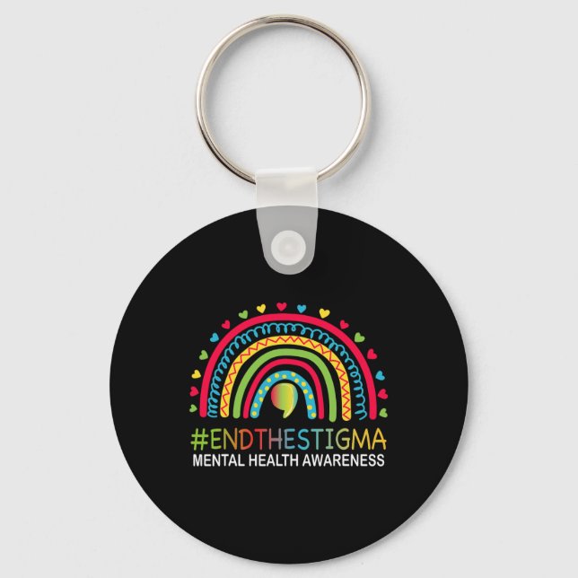 Chaveiro Assuntos De Saúde Mental Acabam Com O Estigma Rain (Frente)
