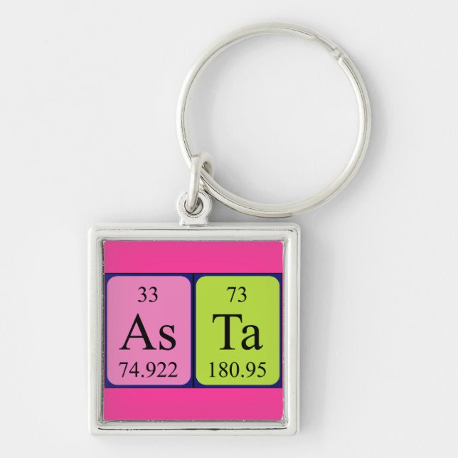 Chaveiro Asta periodicamente keyring do nome da mesa (Frente)