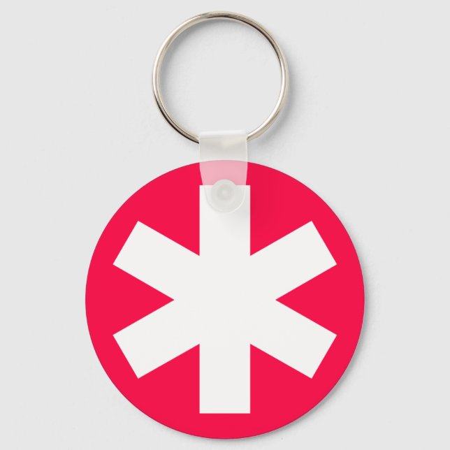 Chaveiro Asterisco - Vermelho Crimson (Frente)