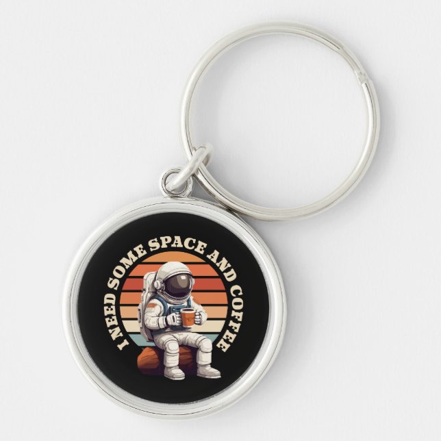 Chaveiro Astronauta Bebendo Café (Frente)